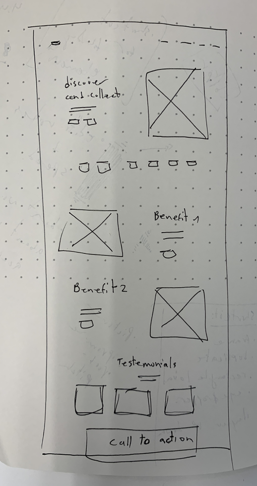 NFT Landing Page Wireframe